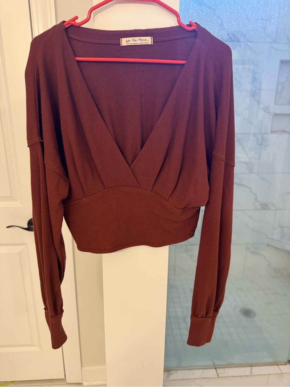 Free People Rust Brown Wrap Crop Top